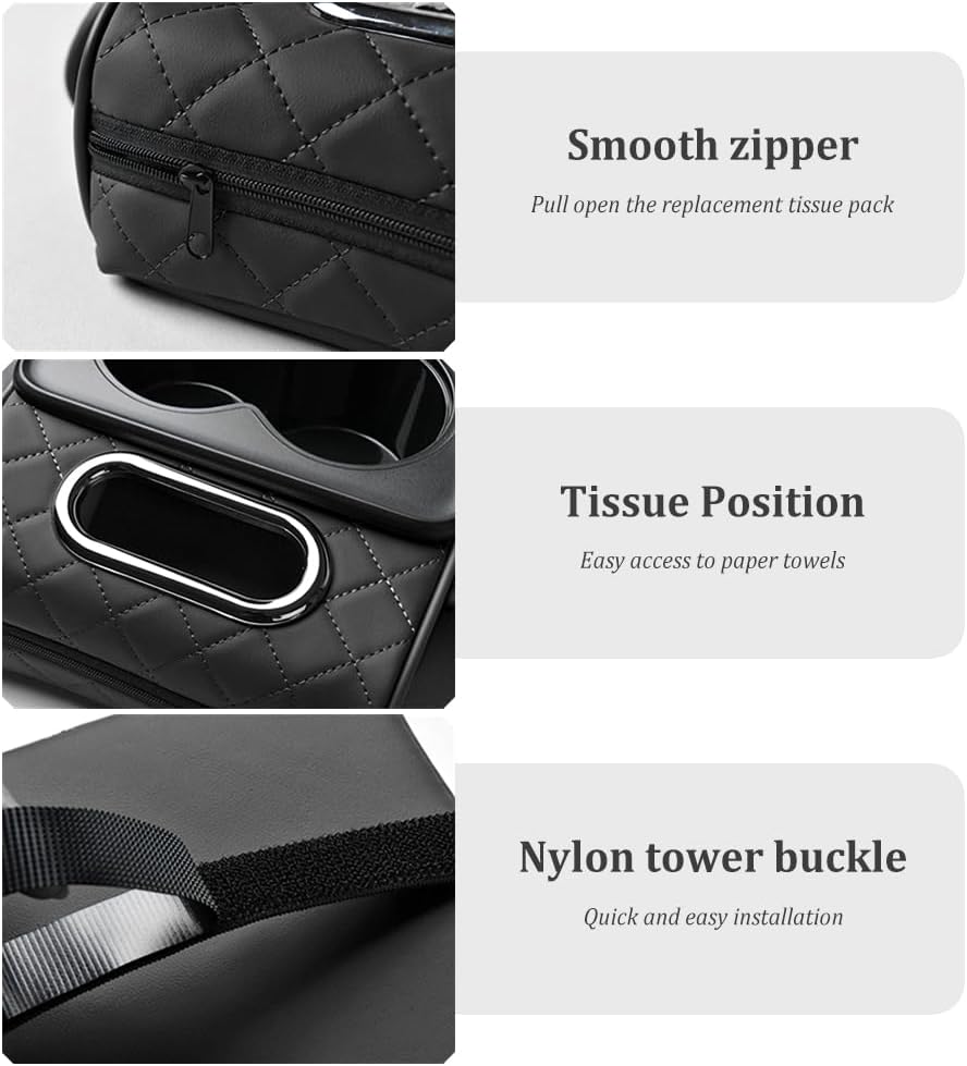 Premium Car Armrest Organizer with Cup Holder, Tissue Box & Phone Stand – Universal Fit Car Storage Box