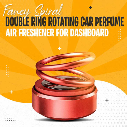 Fancy Spiral Double Ring Rotating Car Perfume Air Freshener Multi - Solar Perfume for Car Dashboard | Optical Illusion