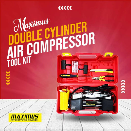 Maximus Double Cylinder Professional Air Compressor With Tool Kit - Tire Air Compressor Inflators  4 reviews