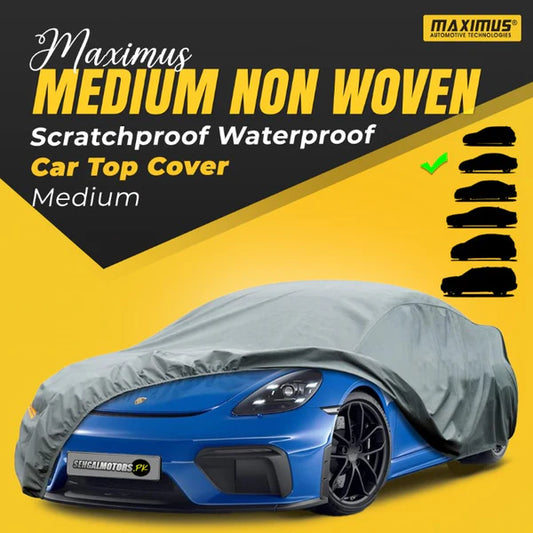 Maximus Medium Non Woven Scratchproof Waterproof Car Top Cover-Medium