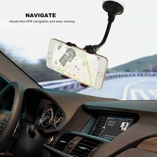 Maximus Long Stick Mouth Mobile Holder Black - Phone Holder | Mobile Holder | Car Cell Mobile Phone Holder Stand