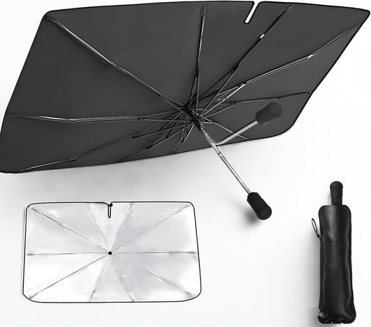 Waipfaru Windshield Sun Shade Umbrella [Ten Layers of nanoscale Insulation] Sun Shade for car Windshield UV Resistant,Car Window Shades with Airbag